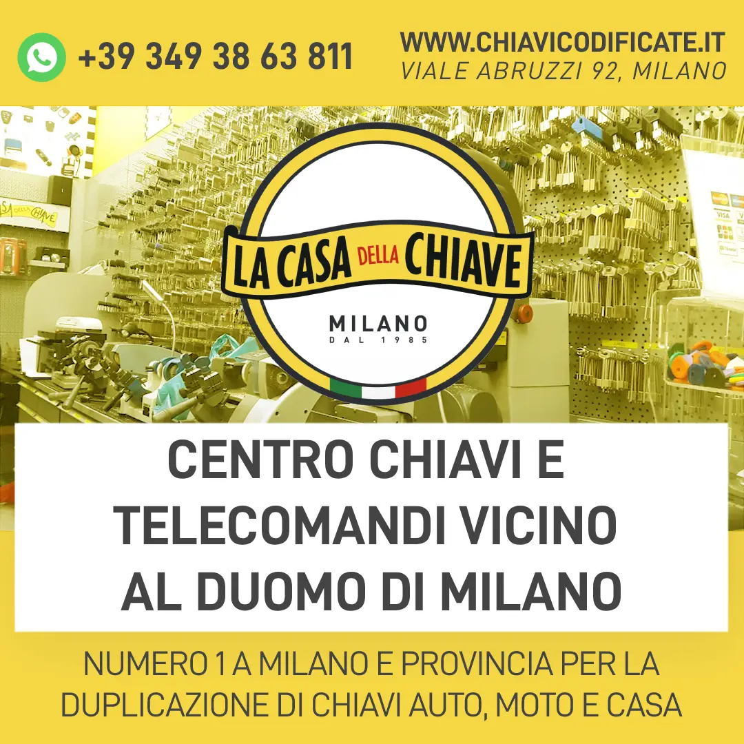 Centro chiavi e telecomandi vicino al Duomo di Milano